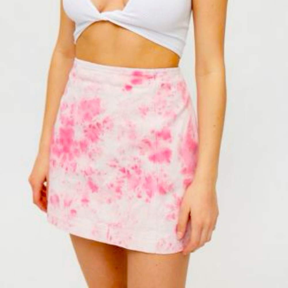 Urban Outfitters Pink Tie Dye Mini Skirt